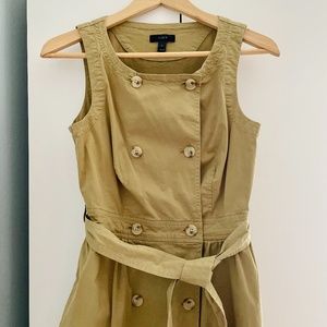 J. Crew  Double Breasted Sleeveless Belted Trench Dress Sz 0
